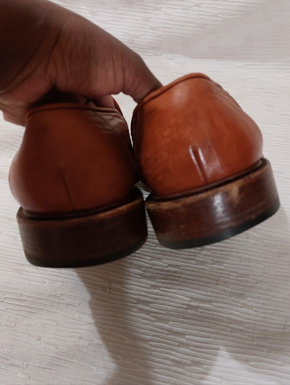 Bruno Magli Italian Men's Leather Loafers in Cognac Size 10.5 - Picture 8 of 13